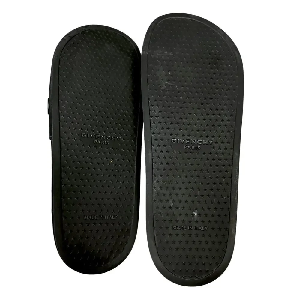 Givenchy Paris Black Rubber Slide Sandals Pool Men's US 10 EU 43 $350 Retail